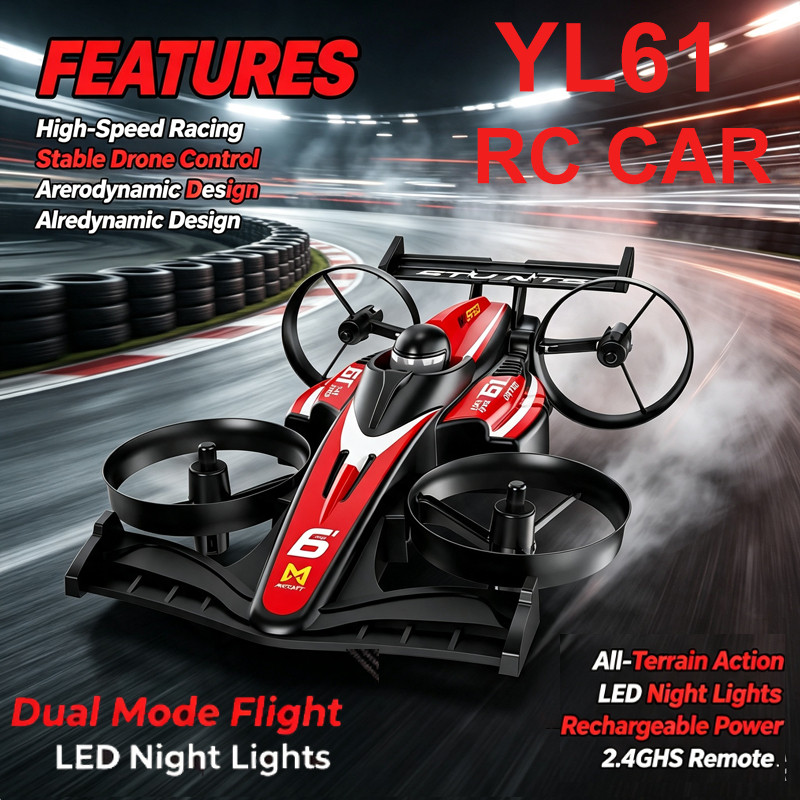 Rc Drone And Flying Car - Latest YL61 2-in-1 Remote Control Racing