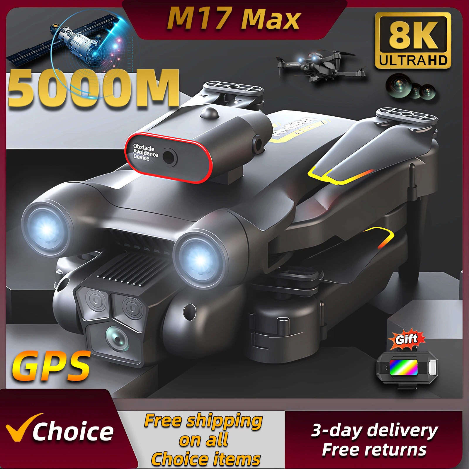 Drone Rc Plegable - New M17 Max Drone 8K Professinal