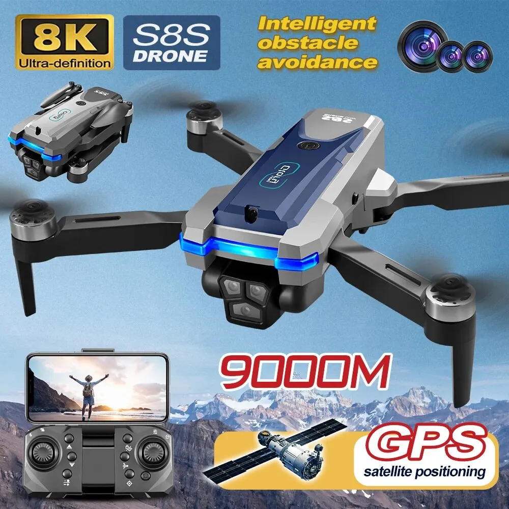 S8S GPS Drone 5G Wifi 8K HD Du - Drone Rc Helicopter With Camera ulasan dan harga